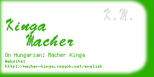 kinga macher business card